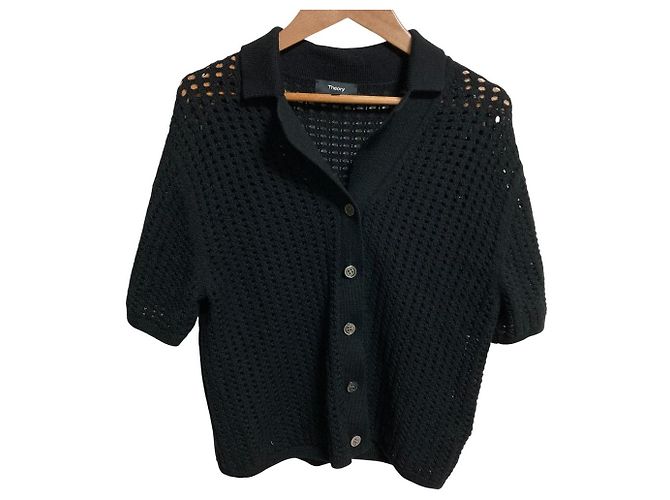 Camicia in maglia SUPER WOOL 2 Theory Nero