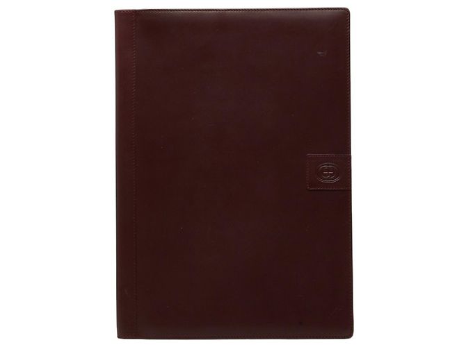 Pasta de documentos em couro bordeaux Gucci Vermelho
