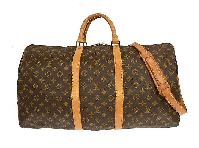 Louis Vuitton Keepall Bandouliere Monogram Canvas 55 Marrone