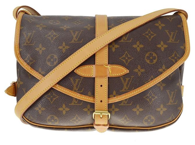 Louis Vuitton Saumur Monogram Canvas 30 Castaño