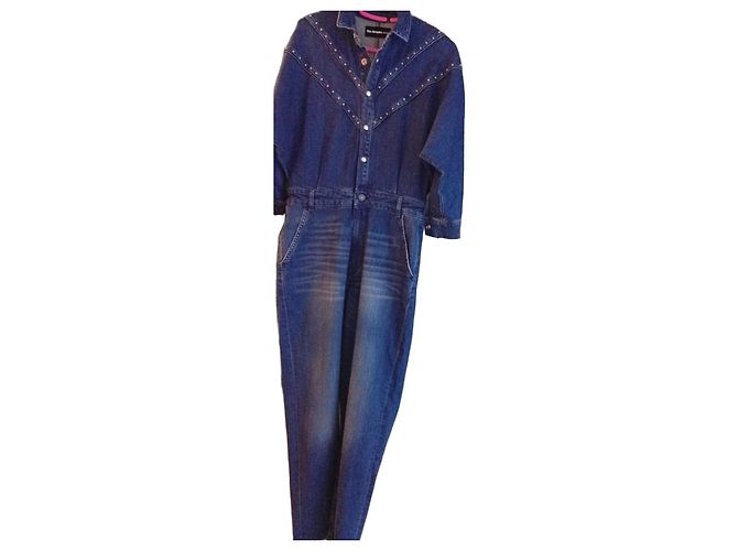 The Kooples Tuta in denim con borchie Blu