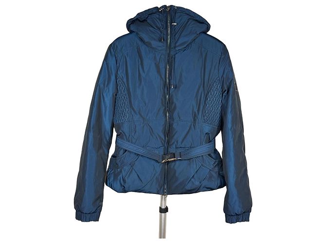 Armani Jeans Jaqueta acolchoada azul com cinto