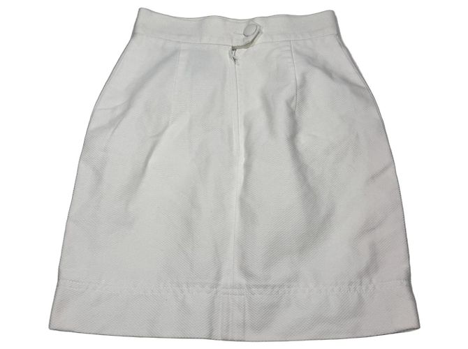 Moschino Cheap and Chic Falda Evasé Blanca Texturizada Blanco