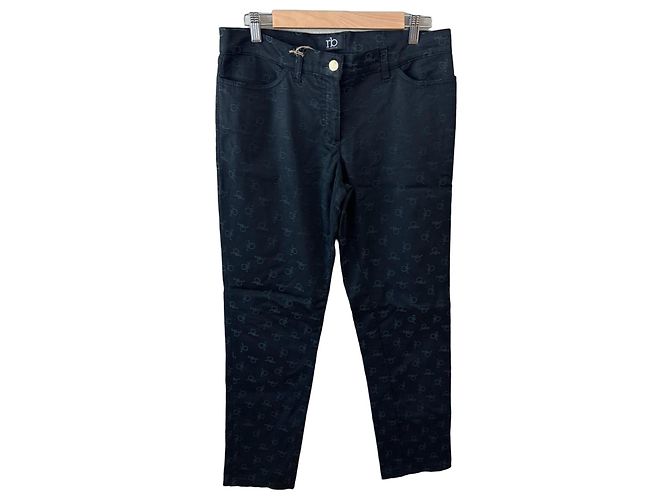 RoccoBarocco Pantaloni Monogramma Nero