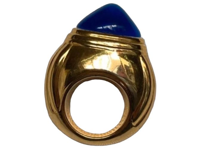 Spilla Boucheron placcata oro con lapislazzuli Blu Gold hardware