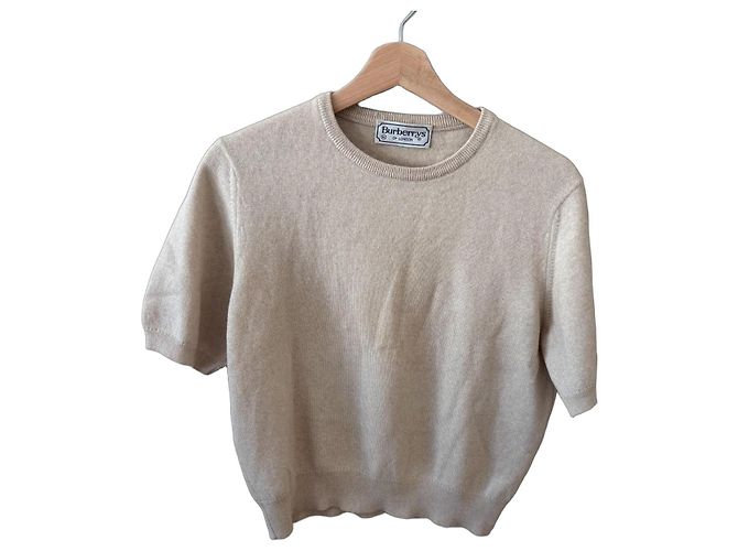 Burberry Kaschmir-Kurzarmpullover Beige 