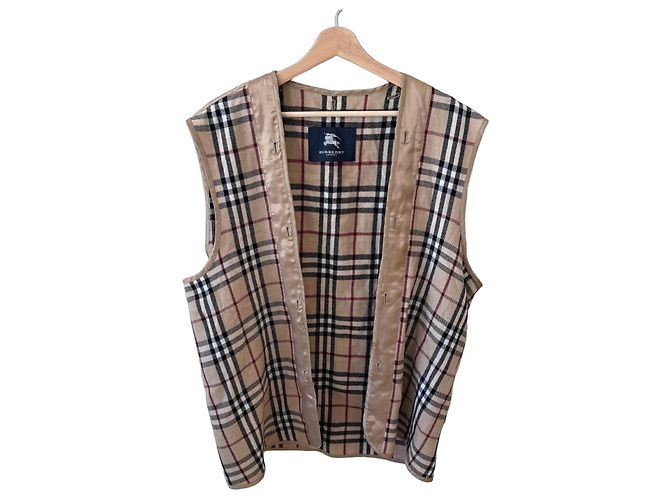 Burberry Nova Check Weste Schwarz Weiß Rot Beige