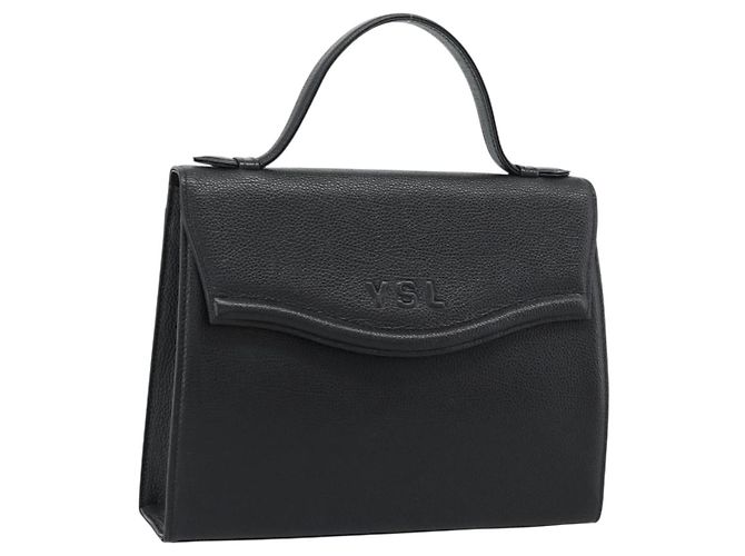 SAINT LAURENT Borsa in pelle nera oro Auth 186323A Nero D'oro