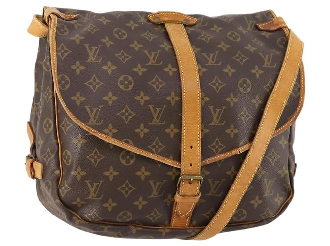 LOUIS VUITTON Bolsa de Ombro Monogram Saumur 35 M42254 LV Auth ep14817