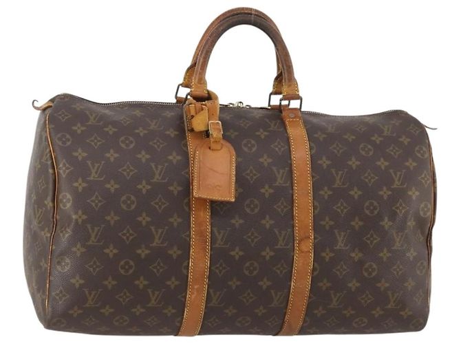 LOUIS VUITTON Bolsa Boston Monogram Keepall 50 M41426 LV Auth 183206 Monograma