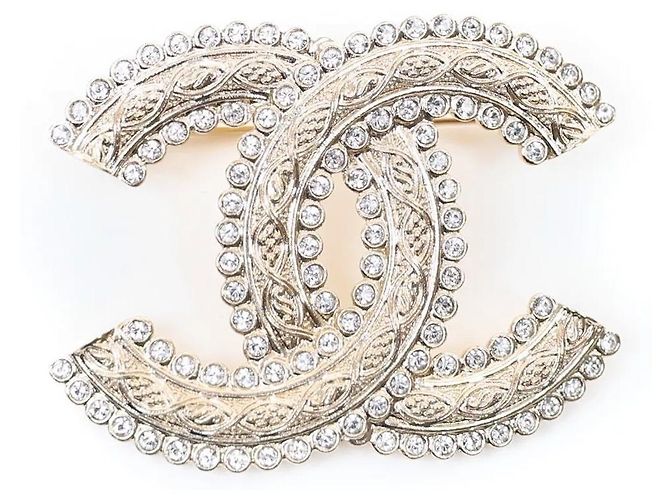 Spilla Chanel Maxi Oro Champagne e Strass D'oro