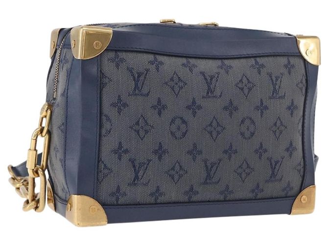 LOUIS VUITTON Monogram Denim Soft Trunk Bag Blue M44723 LV Auth 187612SAM Bleu