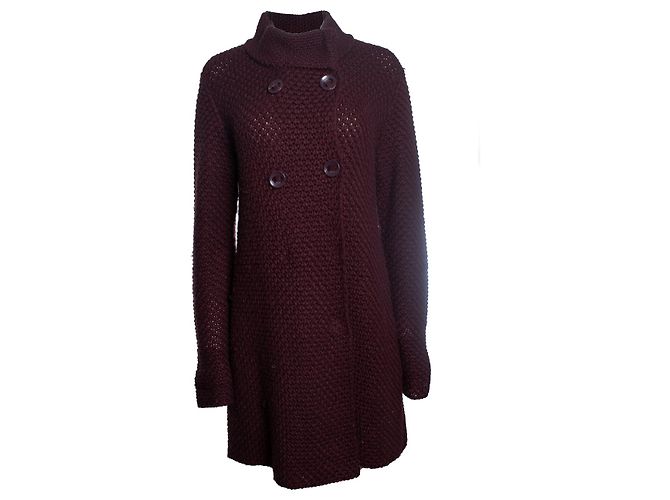 Costume National, Strickjacke in Burgunderrot