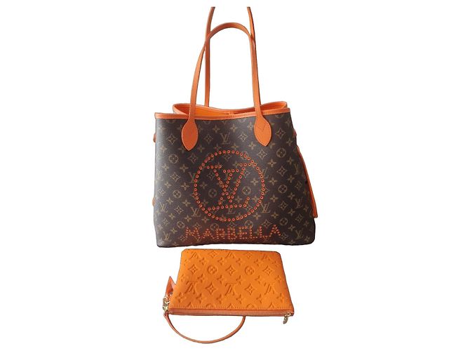 Louis Vuitton Neverfull GM Marbella Marrom Laranja