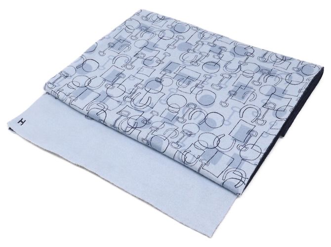 Hermès Stola in cashmere e seta Hermes Blu navy Blu chiaro 
