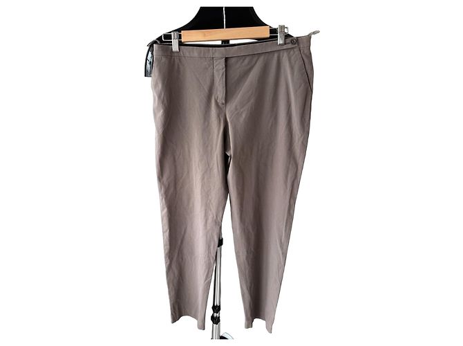Pantalones de mezcla de algodón beige para mujer Prada Talla 46