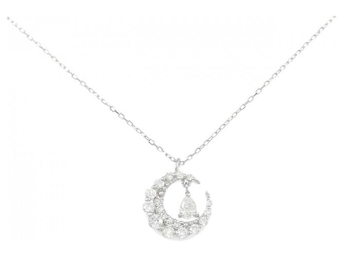 Autre Marque Platin-Diamant-Halskette Silber