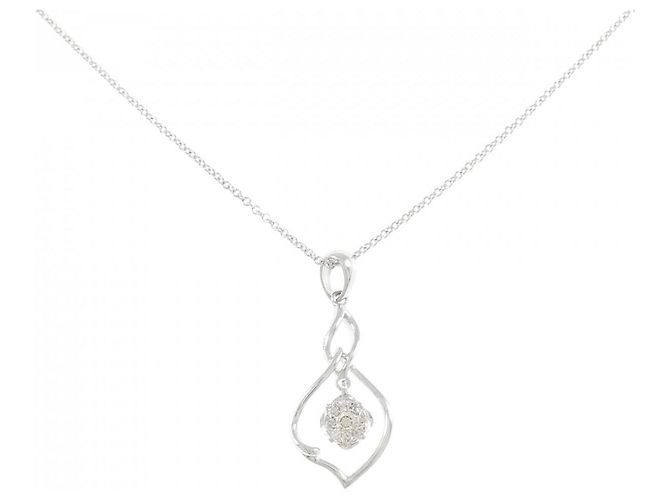 Autre Marque Colar de ouro branco Au750 e diamantes Prata