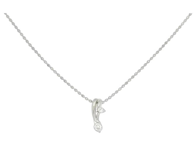 Autre Marque Diamant-Halskette PT900 PT850 Silber