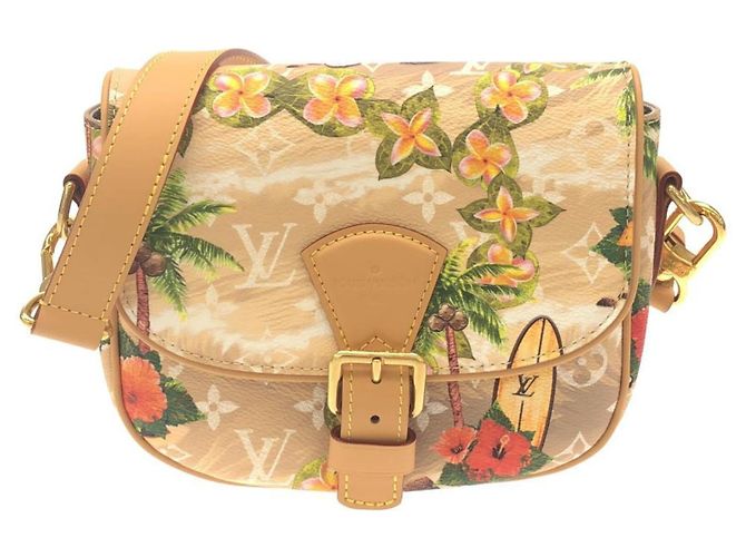 Borsa a tracolla Louis Vuitton Monogram Surfing Montsouris Messenger PM Beige