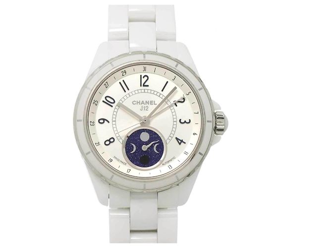 Chanel Fars de Lune Moon Phase Men's Watch White Ceramic Automatic