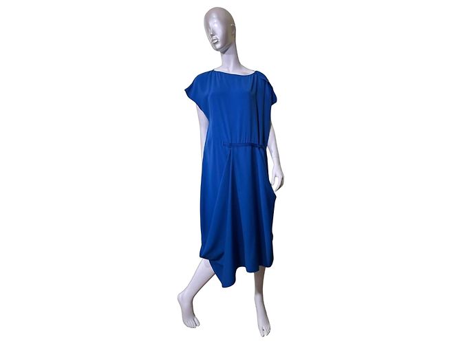 Maison Martin Margiela Maison Margiela Blaues Drapiertes Kleid