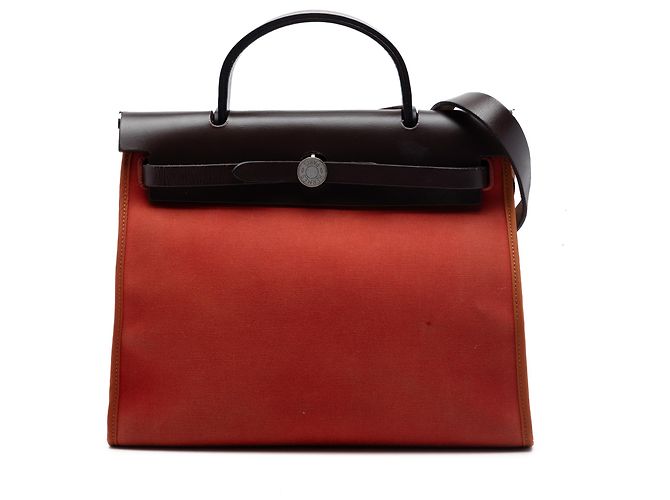 Hermès Orange Toile Herbag Zip 31