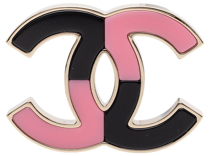 Chanel Gold CC Emaille-Brosche mit Goldbeschichtung