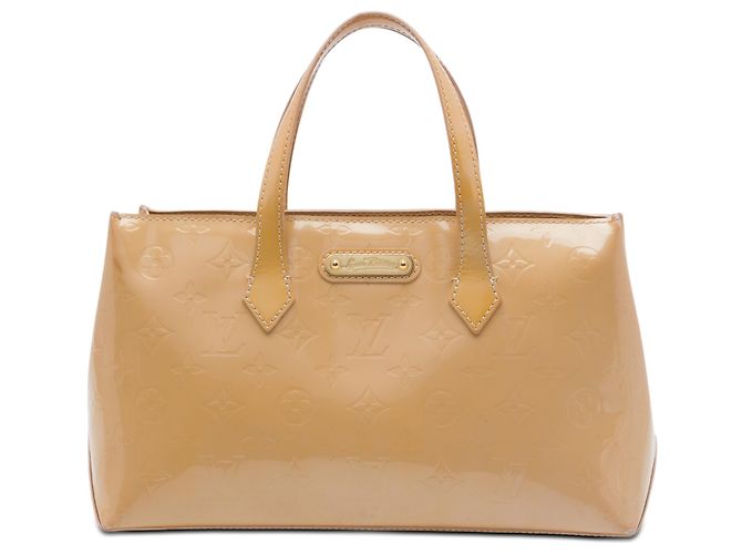 Louis Vuitton Beige Monogram Vernis Wilshire PM Bege