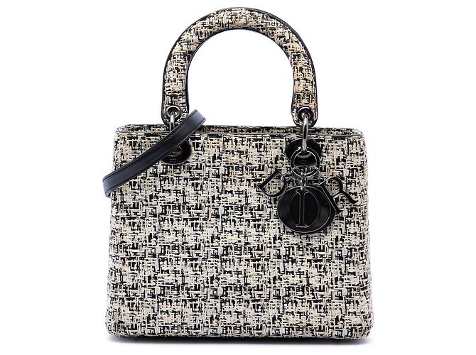 Lady Dior aus weißem Tweed, Größe Medium, Dior