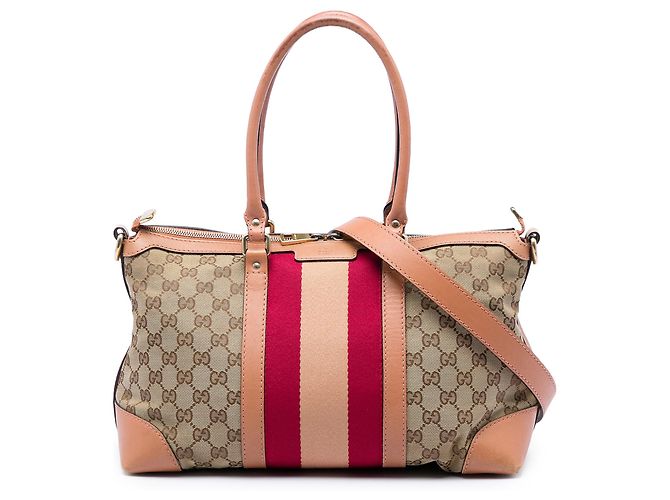 Gucci Satchel Beige GG Canvas Web