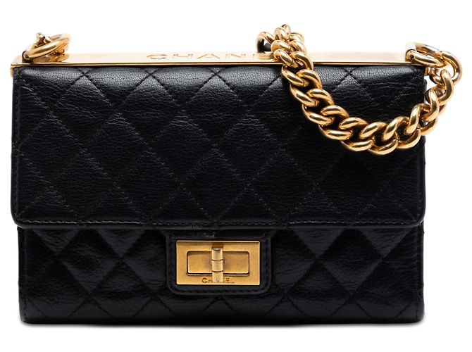 Mademoiselle Chanel Black Mini Quilted Goatskin Reissue 2.55 Rita Flap Noir