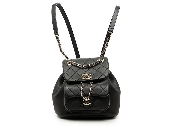 Sac à dos Duma en agneau noir de Chanel, taille Small