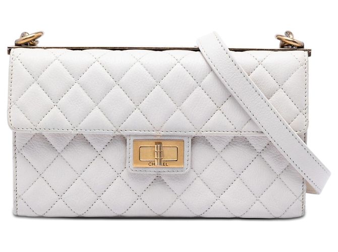 Chanel White Medium Quilted Goatskin Reissue 2.55 Rita Flap