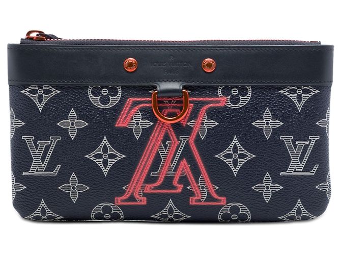 Pochette PM Louis Vuitton Blue Monogram Ink Upside Down Apollo Blu navy