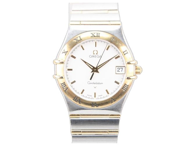 Omega Constellation Quartz 35mm YG SS White Dial  1212.30 Silvery Golden