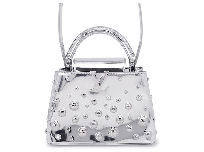 Borsa Louis Vuitton Yayoi Kusama Capucines BB Argento