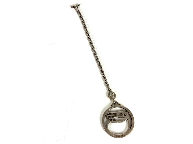 Hermès Hermes Cheval Horse Logo Key Chain Silvery 