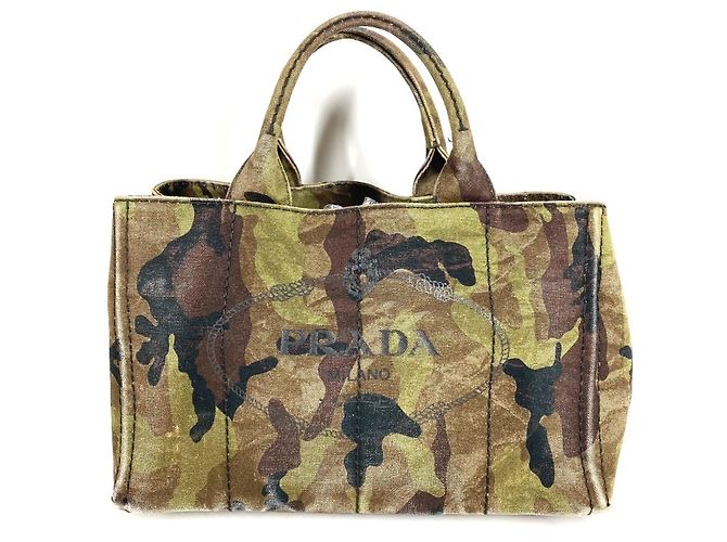 Prada Canapa Canvas Tote Bag in Grün