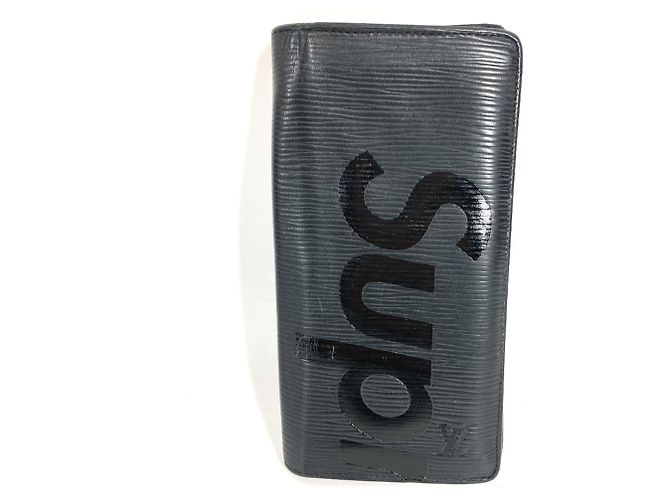 Brazza Cartera larga bi-fold Louis Vuitton Epi Supreme Collaboration Negro