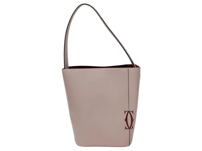 Borsa a tracolla a secchiello Cartier Must C Grigio Bordò