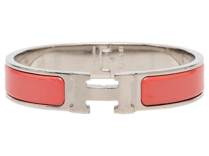 Hermès Bracelet en émail Click H PM Hermes Argenté Rose 