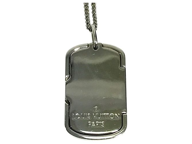 Louis Vuitton Monogram Anhänger Halskette Silber