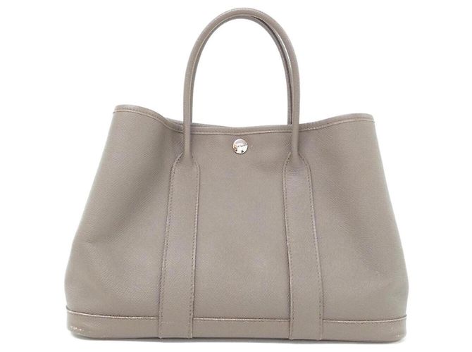Hermès Bolsa Hermes Garden Party 30cm Marrom Cinza
