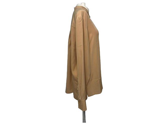 Stella Mc Cartney Camicetta Stella McCartney con collo mandarino in seta beige