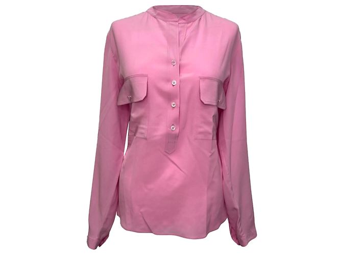 Stella Mc Cartney Camicia Henley in seta rosa Stella McCartney Marrone