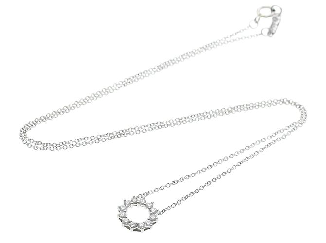 Pingente Open Circle Tiffany & Co. em platina com diamantes Mini