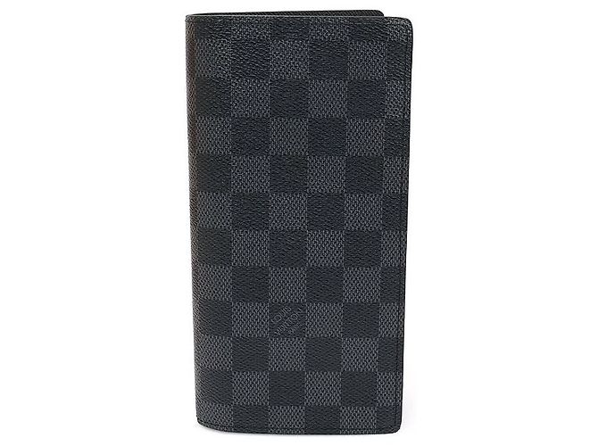 Louis Vuitton Carteira longa Brazza em canvas Damier Graphite Cinza