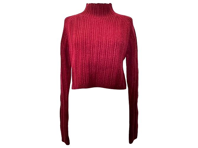 Pull à col rond Maje en acrylique rouge