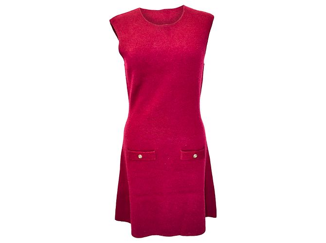 Vestido mini de malha Ritorsa da Maje em lã vermelha Vermelho Bordeaux